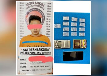 Tersangka MR dan barang bukti