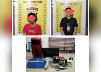 Kedua pelaku diduga pencurian, DDP dan MBS beserta barang bukti