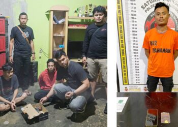 Kanit 1 IPDA Sugeng Suratman dan Kanit 2 IPDA Froom Pimpa Siahaan, S.H saat tangkap ketiga bandar narkoba