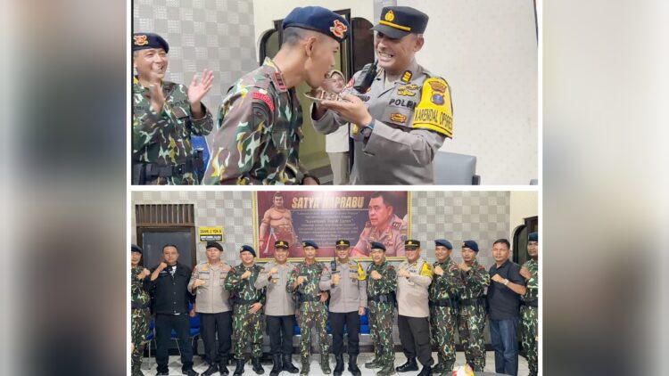 PJU Polres Siantar memberikan surprise Kompi 2 Yon B Sat Brimob Polda Sumut