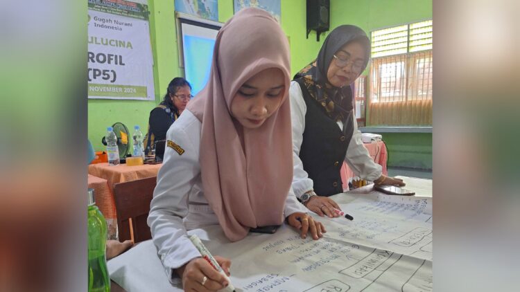 Yayasan Gugah Nurani Indonesia (GNI) memberikan pelatihan pembelajaran aktif kepada 25 guru SD/MI di Desa Bulu Cina