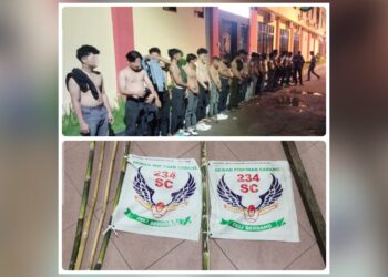 Terduga geng motor di Polresta Deli Serdang. (Foto Ist)