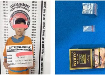 Tersangka VAS dan barang bukti