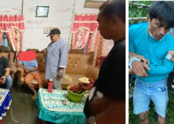Kedua tersangka RO alias Robin dan CO alias Cofi saat ditangkap Kanit 1 IPDA Sugeng Suratman SH dan Kanit 2 IPDA Froom Pimpa Siahaan, S.H beserta Tim