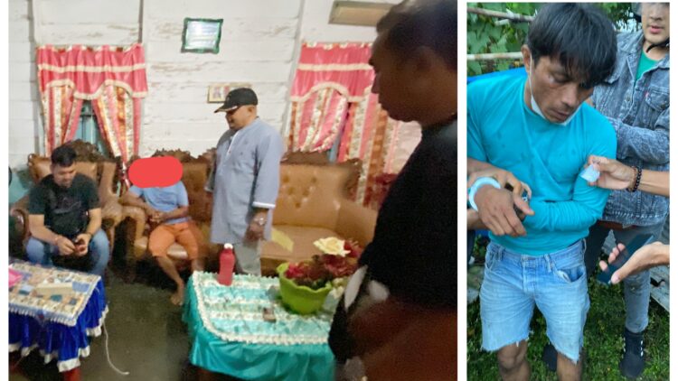 Kedua tersangka RO alias Robin dan CO alias Cofi saat ditangkap Kanit 1 IPDA Sugeng Suratman SH dan Kanit 2 IPDA Froom Pimpa Siahaan, S.H beserta Tim