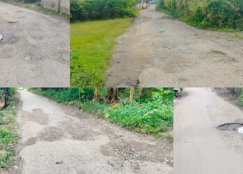 kondisi ruas Jalan Karet yang menjadi akses utama menuju Perumahan Cendana Asri