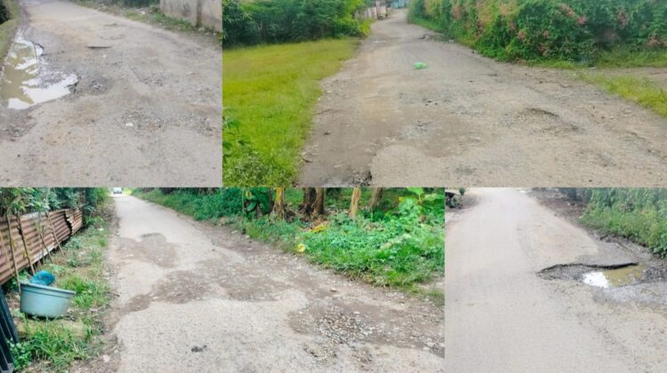 kondisi ruas Jalan Karet yang menjadi akses utama menuju Perumahan Cendana Asri