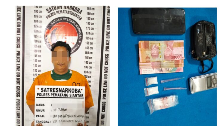 Tersangka AA alias Cacing dan barang bukti
