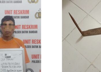 Pelaku HMH alias Hendra dan barang bukti