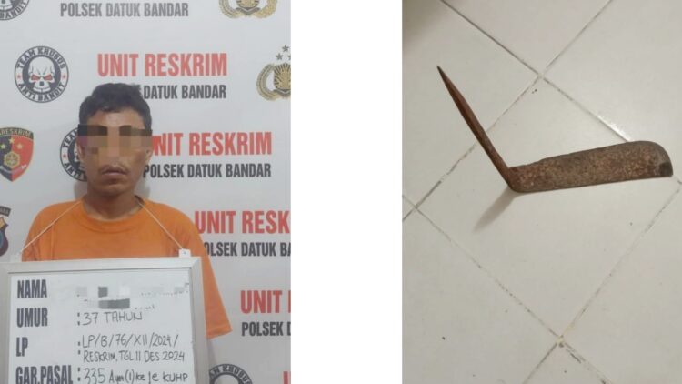 Pelaku HMH alias Hendra dan barang bukti