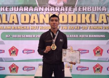 Kejuaraan Karate Dankodiklatad 2024, Bripda Yazid Purba Sumbang Emas untuk Polda Sumut