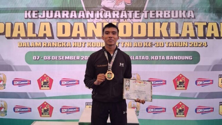 Kejuaraan Karate Dankodiklatad 2024, Bripda Yazid Purba Sumbang Emas untuk Polda Sumut