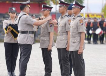 Sebanyak 354 Bintara Polri resmi dilantik di SPN Hinai Polda Sumatera Utara. (Foto Ist)