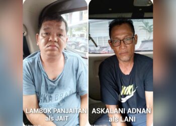 Dua pelaku pencurian uang sebesar Rp 150 juta milik KPU Kabupaten Langkat. (Foto Ist)