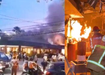 Chanthaburi Thai Cuisine terbakar. (Foto Ist)