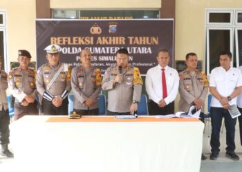 Kapolres Simalungun AKBP Chocky Meliala saat pimpin Refleksi akhir tahun 2024
