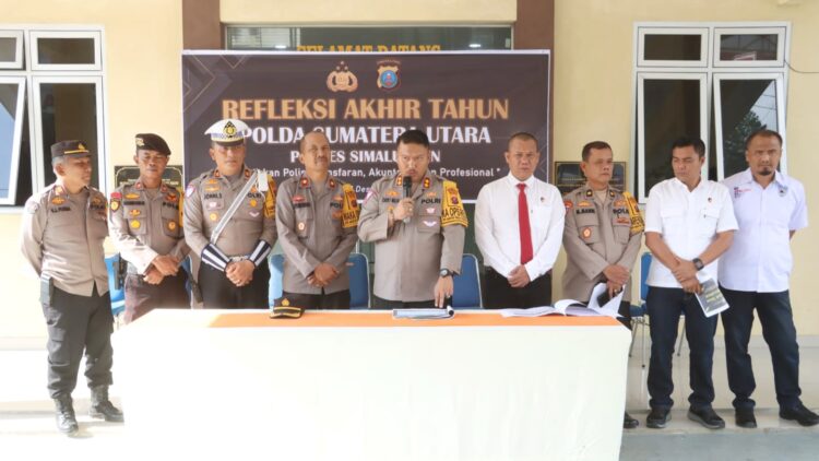 Kapolres Simalungun AKBP Chocky Meliala saat pimpin Refleksi akhir tahun 2024