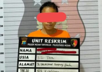 MS yang ditangkap Polsek Medan Tuntungan karena mencuri sepeda motor. (Foto Ist)