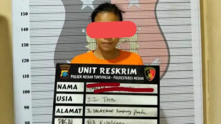 MS yang ditangkap Polsek Medan Tuntungan karena mencuri sepeda motor. (Foto Ist)