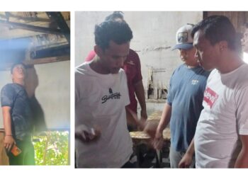 Kanit 2 Sat Resnarkoba IPDA Ganda Sinaga bersama Tim saat penyelidikan Jalan Nagur Gang Manunggal