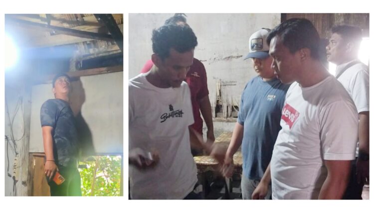 Kanit 2 Sat Resnarkoba IPDA Ganda Sinaga bersama Tim saat penyelidikan Jalan Nagur Gang Manunggal