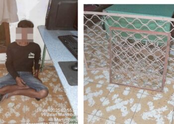 Terduga Pelaku RS dan barang bukti sudah diamankan di Polsek Siantar Selatan