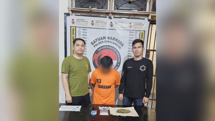 DF pengedar narkoba dan barang bukti sudah diamankan di Sat Narkoba Polres Simalungun