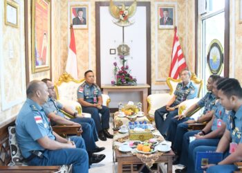 DanLanal Tanjung Balai Asahan (TBA), Letkol Laut (P) Wido Dwi Nugraha, S.E., M.Tr. Opsla, menerima Tim Pengawasan dan Pemeriksaan (Wasrik) Inspektorat Koarmada I yang dipimpin Kolonel Laut (P) Nanang Nurgianto, S.T