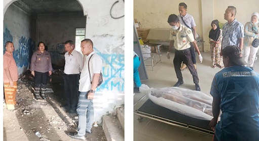 Kapolsek Padang Hilir AKP Herli D. Damanik SH pimpin olah TKP dan penyerahkan jenajah Rahmat alias Buyung kepada keluarga