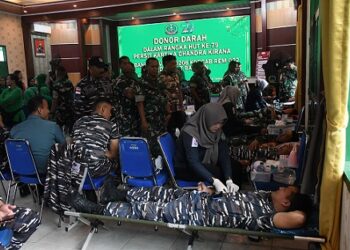 Prajurit Lanal TBA Ikuti Donor Darah di HUT Kodim dan Persit Chandra Kirana