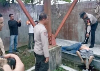 Jenajah Suhermanto alias Manto saat masih di TKP