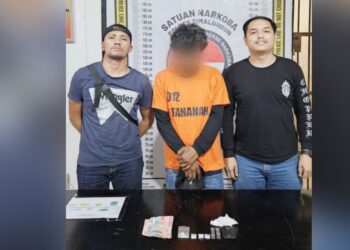 Tersangka S alias Brekele beserta barang bukti sudah diamankan di Sat ResNarkoba Polres Simalungun