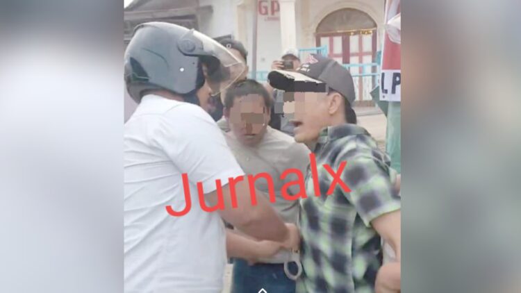 kedua tersangka MM dan BPP alias P saat ditangkap Tim Unit 1 Satuan ResNarkoba Polres Pematangsiantar