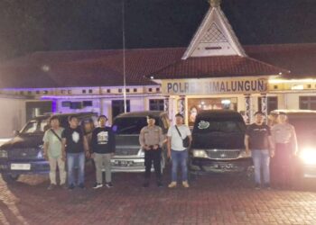 Barang bukti ke empat mobil hasil kasus penggelapan sudah diamankan di Polres Simalungun 