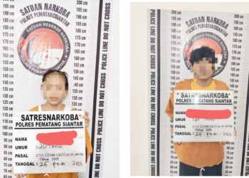 Sepasang kekasih, FB dan SO br. S beserta barang bukti diamankan di Sat Resnarkoba Polres Pematangsiantar