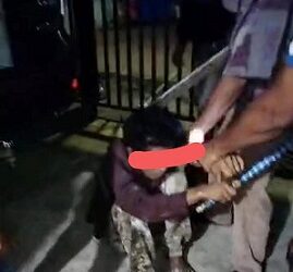 Terduga pelaku marga Gultom saat dimassakan di TKP
