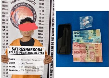 Tersangka JP dan barang bukti 