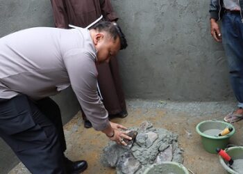Kapolres Simalungun AKBP Choky Sentosa Meliala, S.I.K. S.H. M.H bersama Forkopimda Kabupaten Simalungun menghadiri acara Peletakan Batu Pertama Pembangunan Taman Wisata Rohani Belas Kasih Urung Oppung Dolok di Nagori Tongah