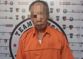 Tersangka P yang melakukan rudakpaksa terhadap gadis belia di Hamparan Perak, Deli Serdang. (Foto Ist)