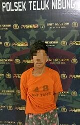 Pelaku R alias M sudah ditahan di Polsek Teluk Nibung