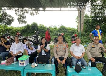 Kapolsek Tanah Jawa Kompol Asmon Bufitra SH. MH pimpin pengamanan Babak Final Turnamen Sepak Bola Fantasi Football Cup 2025
