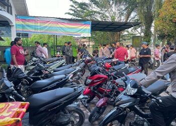 22 sepedamotor yang diamankan hasil patroli kegiatan Asmara Subuh Polres Tanjung Balai