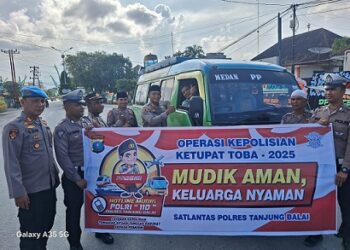 Kapolres Tanjung Bbalai AKBP Yon Edi Winara, S.H. S.I.K. M.H melaksanakan kegiatan silaturahmi dan sosialisasi tagline "MUDIK AMAN KELUARGA NYAMAN"
