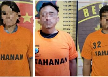 Tersangka ASH alias Ade, AZ dan IF
