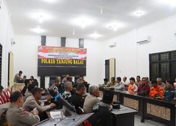 Kapolres Tanjung Balai AKBP Yon Edi Winara SH. SIK. MH pimpin Rapat koordinasi (Rakor) Lintas Sektoral Operasi Ketupat Toba 2025