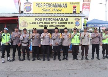 Kapolres Simalungun AKBP Marganda Aritonang, S.H., S.I.K., M.M melakukan pengecekan langsung ke Pos Pengamanan (Pam) 6 Saribudolok