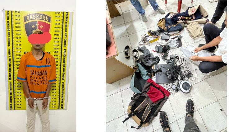 Pelaku HK alias Kabo dan barang bukti
