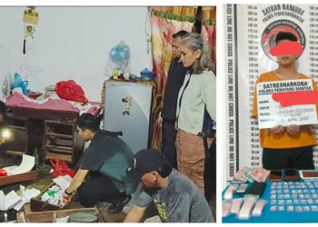Kapolres Pematangsiantar AKBP Sah Udur T.M Sitinjak SH. SIK. MH menyampaikan penggeledahan dan tersangka FIS alias Faidel beserta barang bukti