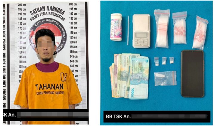 Tersangka JPS alias Samosir beserta barang bukti
