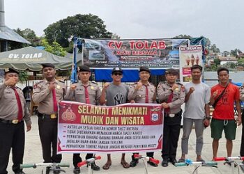 Kasat Pam Obvit, AKP Hengky B. Siahaan, SH, MH bersama tim Patroli di Destinasi Wisata Parapat
